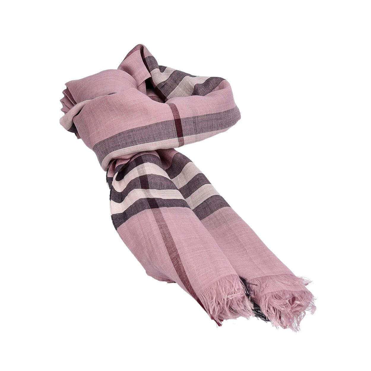 【極美品】Burberry　ウール製　桜ピンク　ストール　お花見に☆匿名配送 BURBERRY Wool/Silk Check Scarf Pink | Luxity
