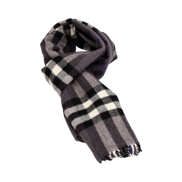 Cashmere Check Scarf Grey