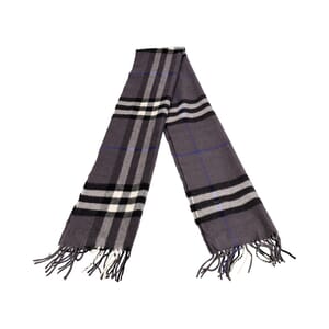 Cashmere Check Scarf Grey, view 3