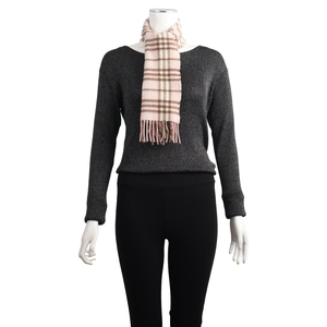 Vintage Cashmere Check Scarf Pink, view 2