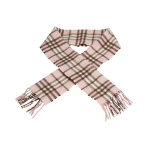 Vintage Cashmere Check Scarf Pink