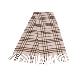 Vintage Cashmere Check Scarf Pink, view 3
