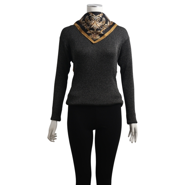 Silk Devotion Scarf Black/Gold
