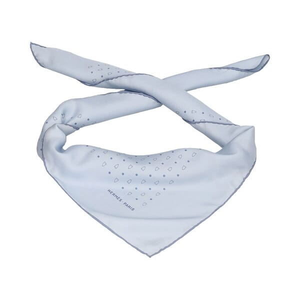 Silk Printed Scarf Light Blue