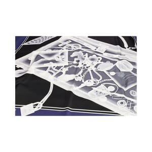 Silk Please Check In Scarf Navy/Black, view 2