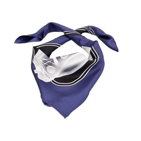Silk Please Check In Scarf Navy/Black