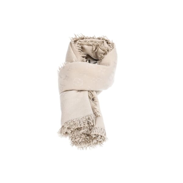 Monogram Silk/Wool Classic Shawl Beige
