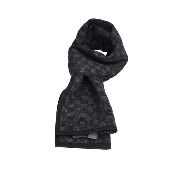 Wool Neo Petit Damier Scarf Anthracite