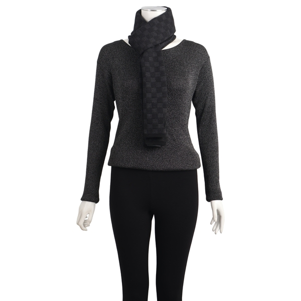 Wool Neo Petit Damier Scarf Anthracite