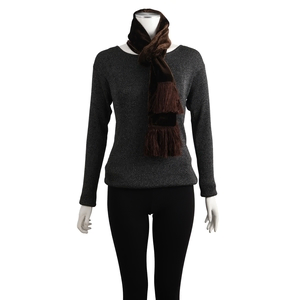 Viscose/Silk Monogram Scarf Brown, view 2