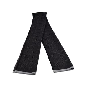 Wool My Monogram Eclipse Scarf Black/Grey, view 2