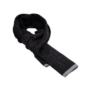 Wool My Monogram Eclipse Scarf Black/Grey