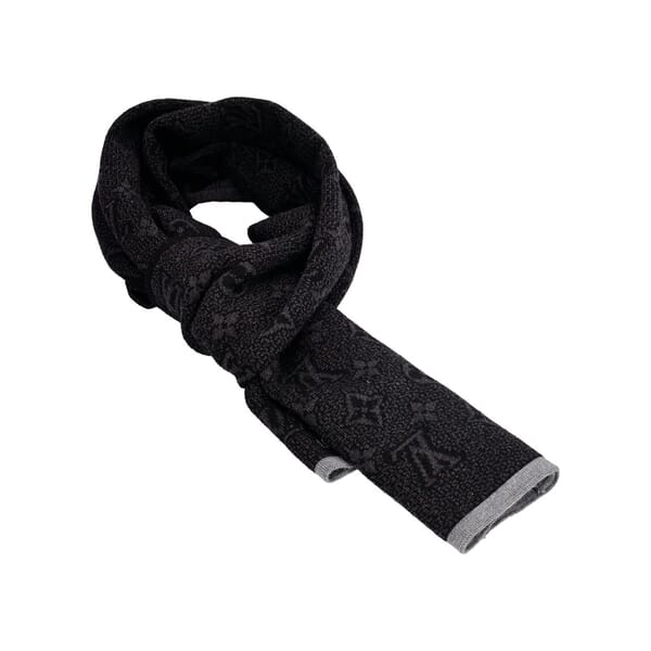 Wool My Monogram Eclipse Scarf Black/Grey