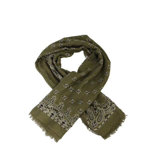 Modal/Cashmere Paisley Printed Scarf Green