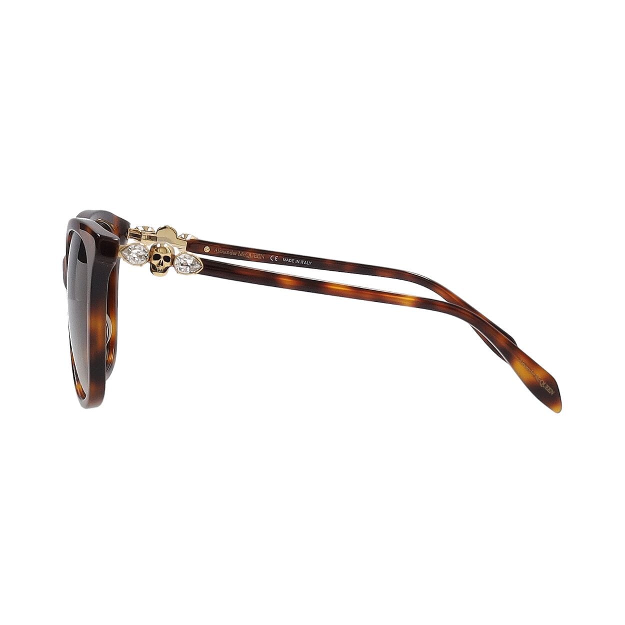 ALEXANDER MCQUEEN Skull Sunglasses AM0326S Tortoise | Luxity display picture 1
