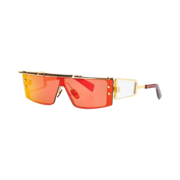 Sunglasses 127C145 Shield/Wrap Gold Red