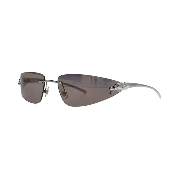 Panthere de Cartier Rimless Sunglasses Gunmetal