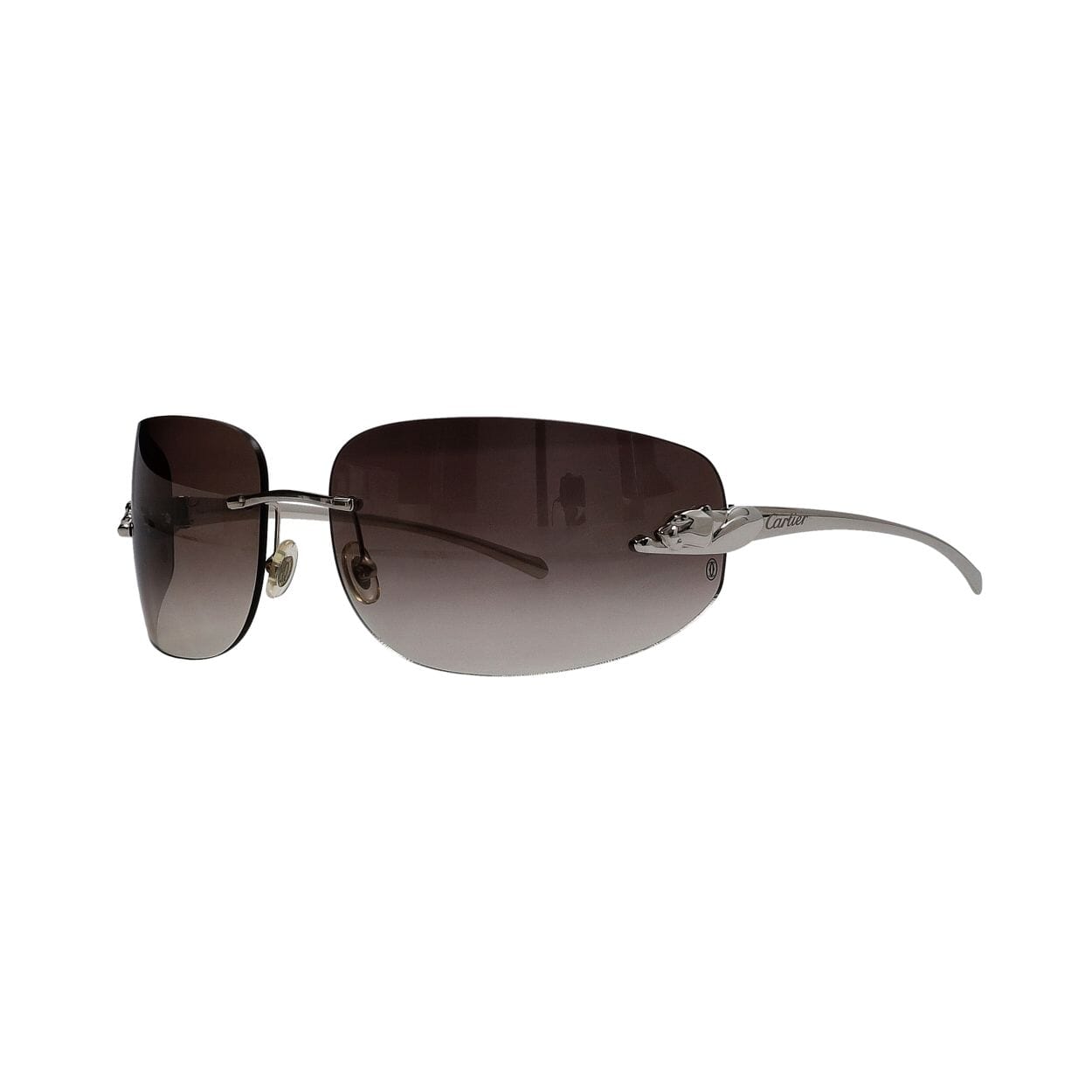 Panthere Rimless Sunglasses 110 Silver Tone