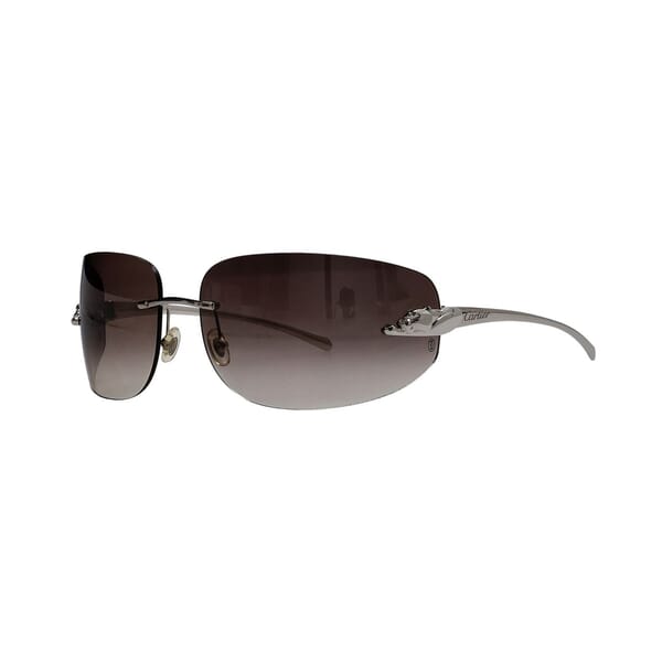 Panthere Rimless Sunglasses 110 Silver Tone