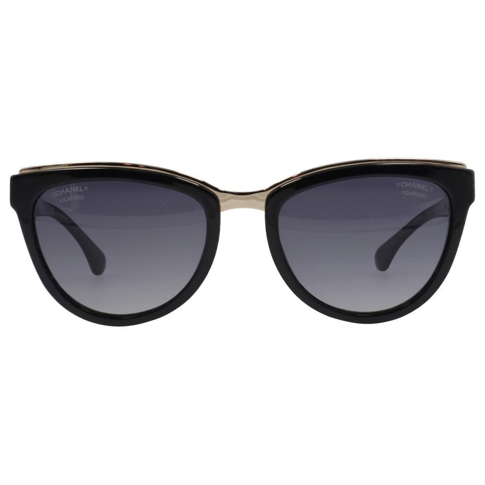 CHANEL Cat Eye Chain Sunglasses 5361-Q Black/Gold | Luxity display picture 3