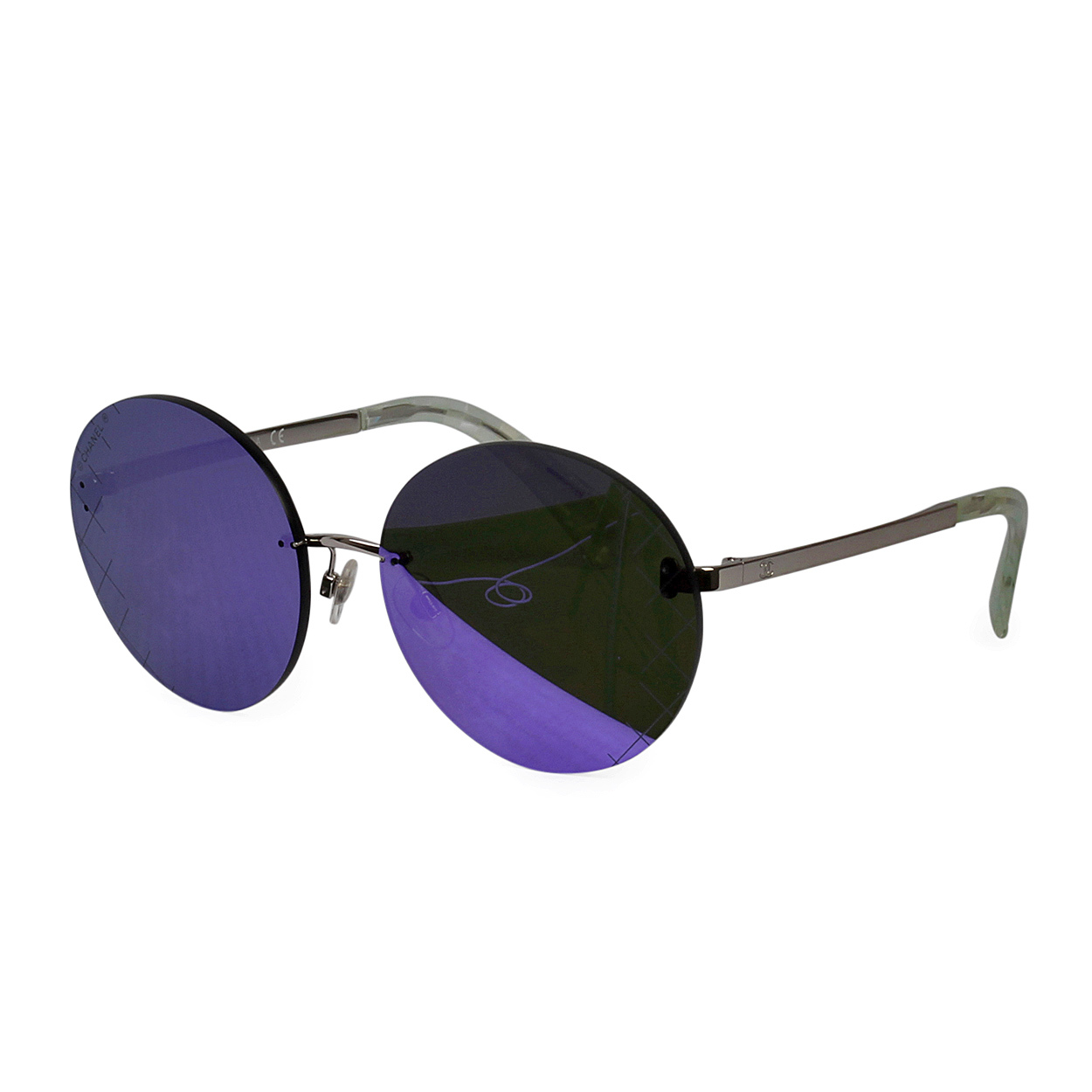 CHANEL Mirrored Round Sunglasses 4216 Purple | Luxity display picture 1