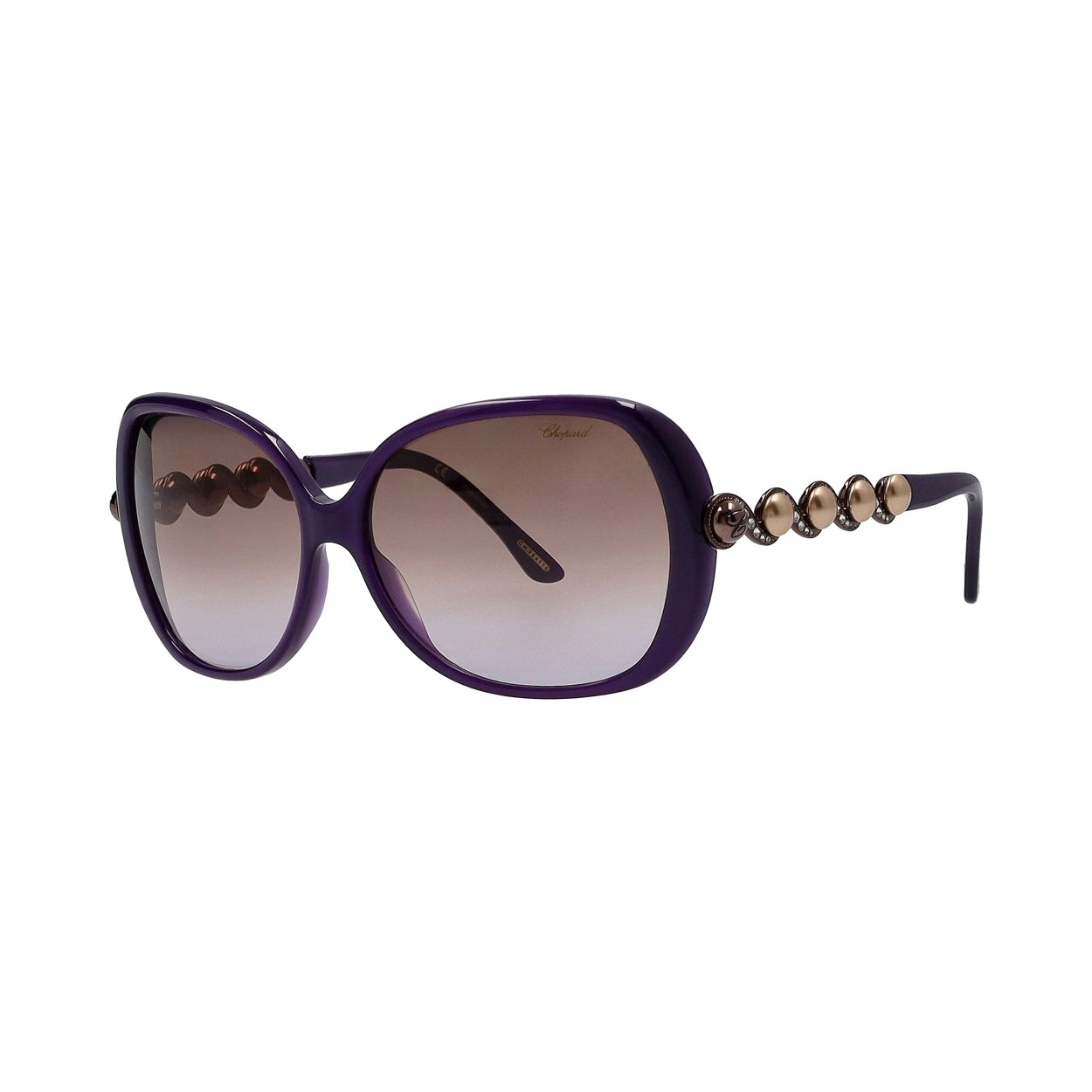 CHOPARD Oversized Pearl Sunglasses SCH076S Purple | Luxity display picture 3