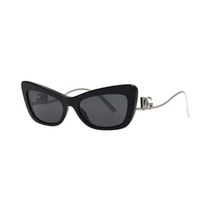 Cat Eye Logo Crystal Sunglasses Black/Silver