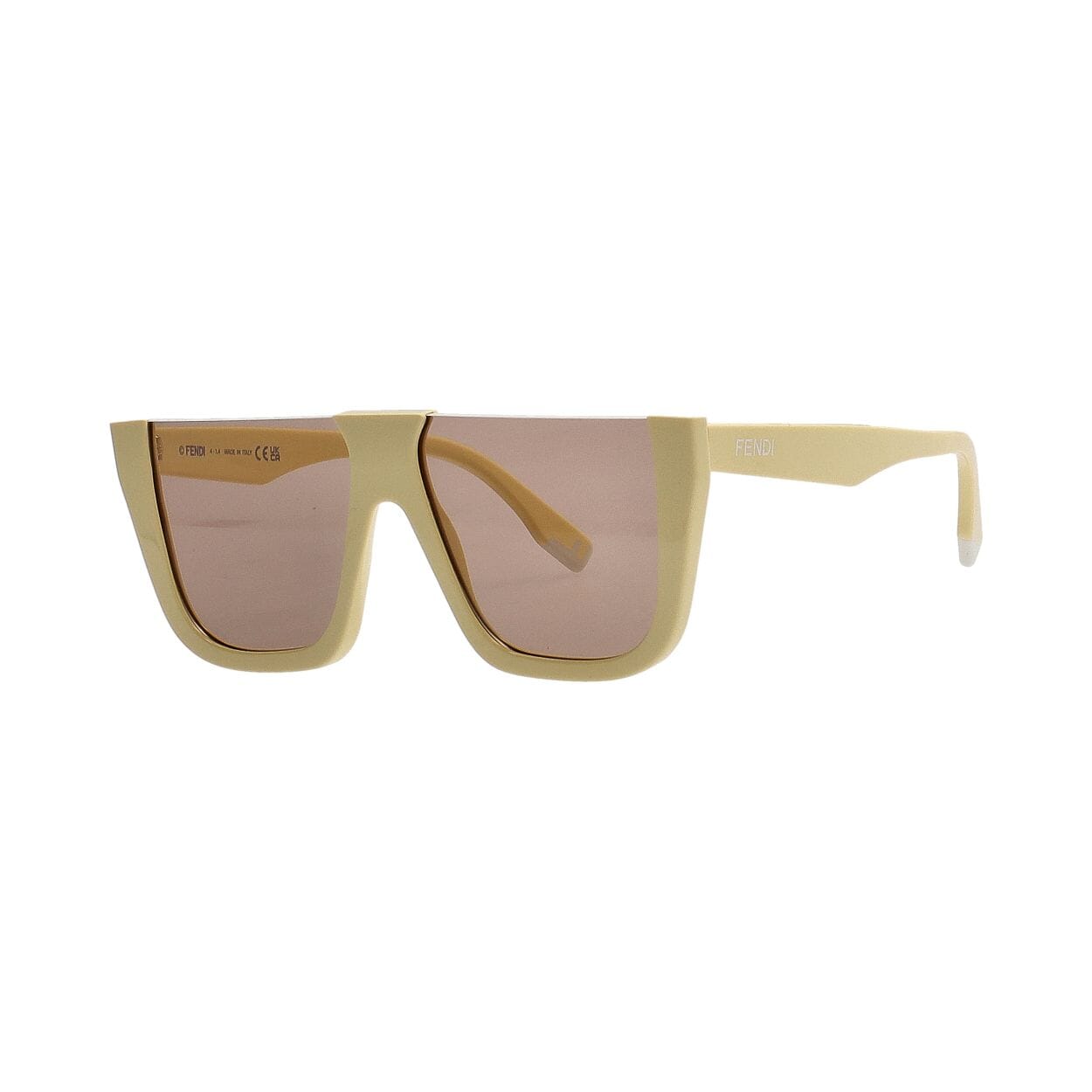 FENDI Sunglasses FE40136I Shield/Wrap Yellow Brown | Luxity