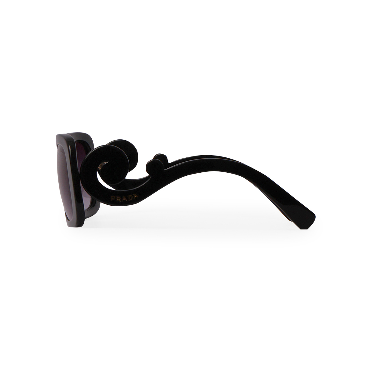 PRADA サングラス バロック　SPR270-A 黒 Prada Sunglasses Baroque Swirl Black Grey Square PR27OS-A