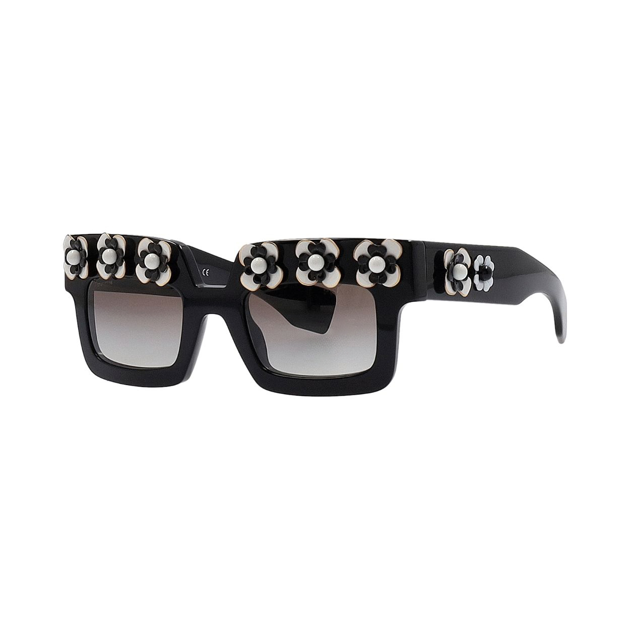 PRADA Flower Sunglasses SPR 25P Black | Luxity
