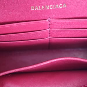 Croc Embossed Hourglass Chain Wallet Plum, view 8