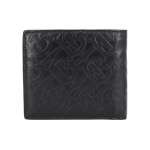 BURBERRY Leather Embossed TB Bifold Wallet Black | Luxity