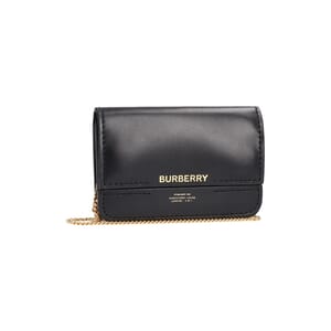 Leather Mini Jody Chain Card Case Black, view 2