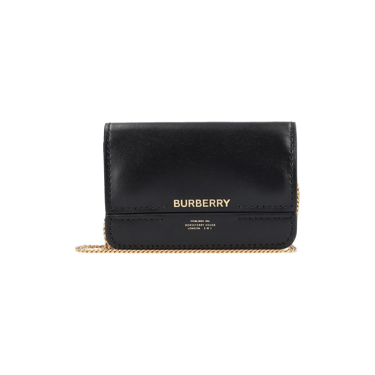 Leather Mini Jody Chain Card Case Black