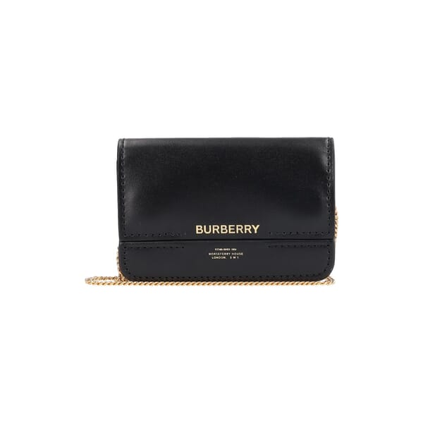 Leather Mini Jody Chain Card Case Black