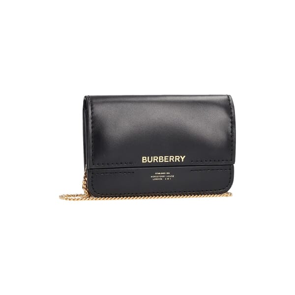Leather Mini Jody Chain Card Case Black