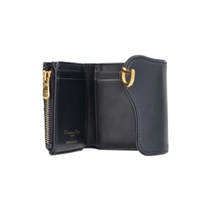 Oblique Jacquard Saddle Lotus Wallet Blue, view 7