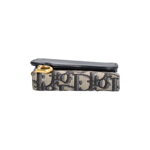 Oblique Jacquard Saddle Lotus Wallet Blue, view 6