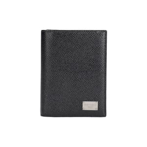 Leather Plaque Card Holder Black
