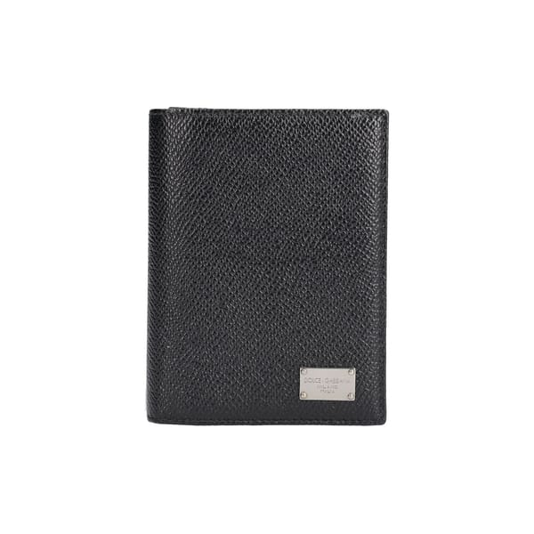 Leather Plaque Card Holder Black
