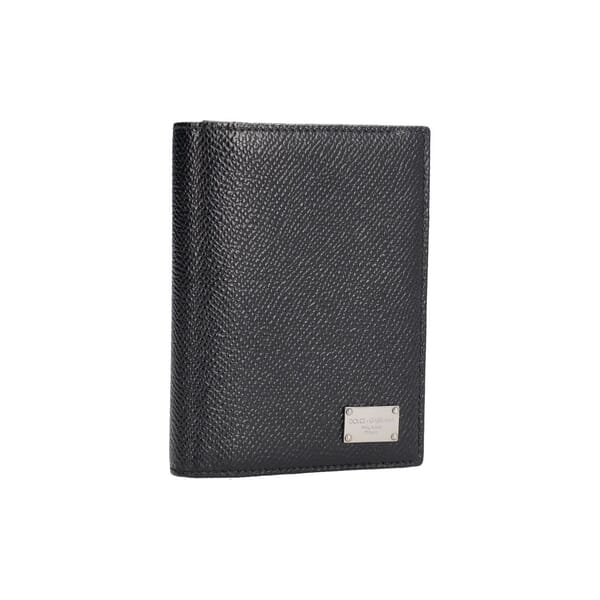 Leather Plaque Card Holder Black