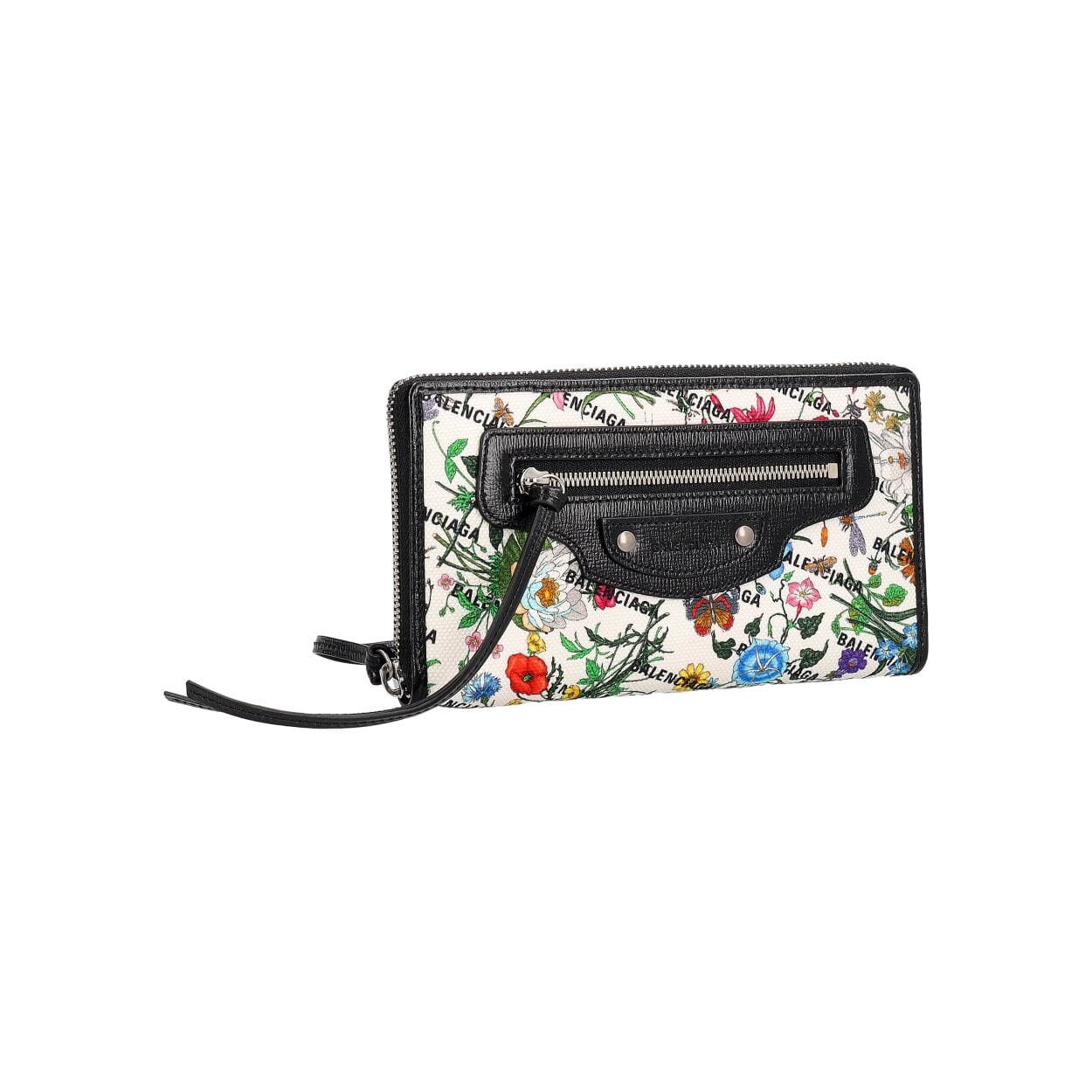 BALENCIAGA x GUCCI The Hacker Project Zip Around Wallet Floral