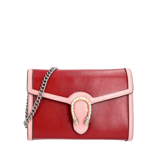 Leather Dionysus Chain Wallet Red/Pink