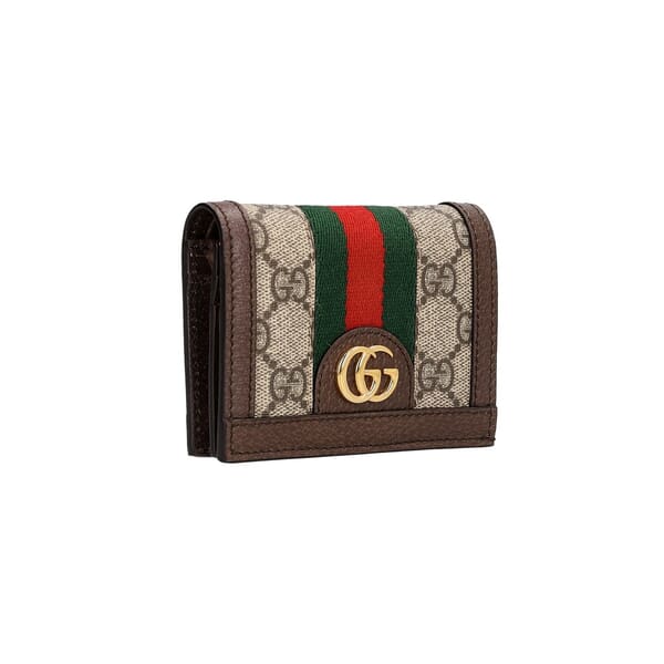 Supreme GG Ophidia Card Wallet Beige/Brown