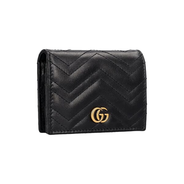 Leather GG Marmont Card Case Black