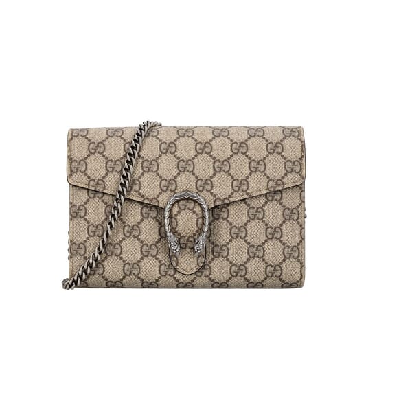 Supreme GG Chain Wallet Beige/Brown