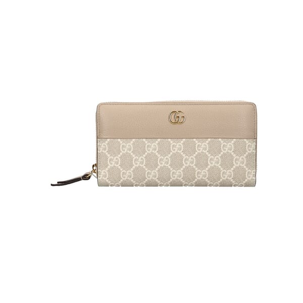 Marmont GG Zip Around Wallet Beige/White