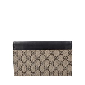 Leather/Supreme GG Scalloped Chain Wallet Beige/Black, view 2
