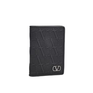 Leather Logo Card Holder Black, view 2