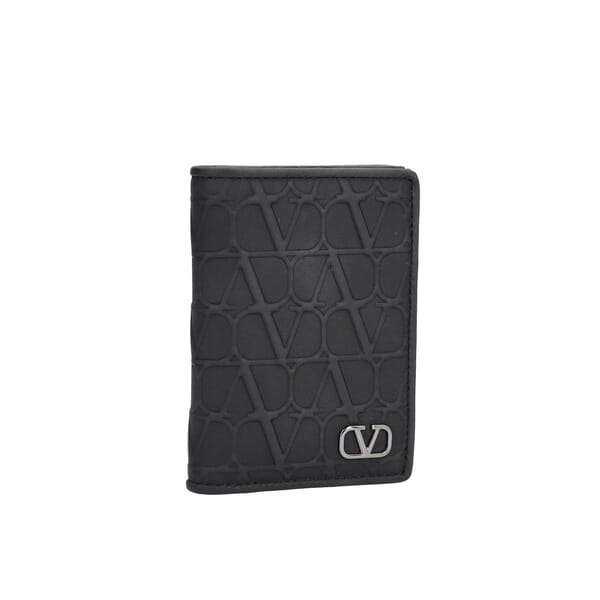Leather Logo Card Holder Black